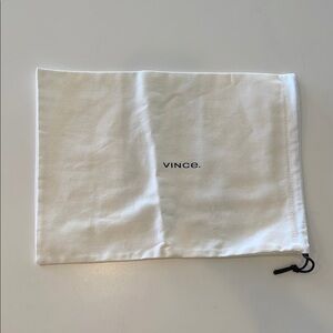 Vince Dust Bag White Drawstring Shoes Purse Travel Storage 15" x 11" NEW